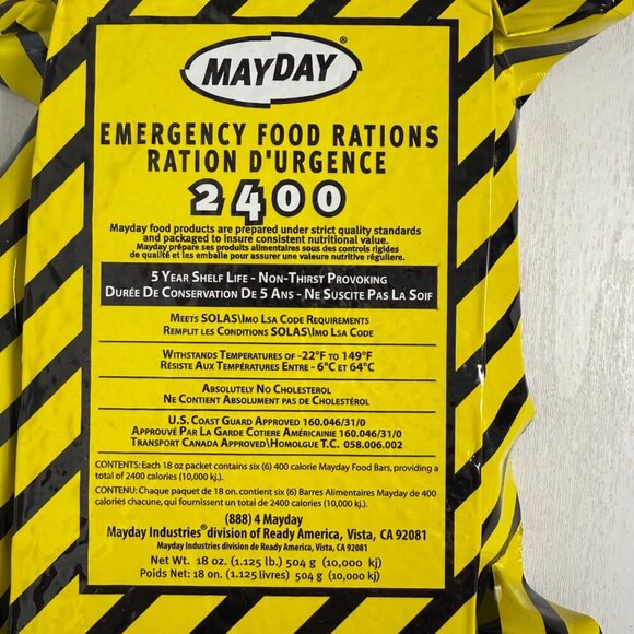 3 Day Food Bar Supply Emergency SurvivalFood Rations Mayday 2400 Calorie Pack - Picture 6 of 6